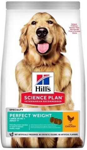 Великий сухий корм Hill's Science Plan Adult 1+ Perfect Weight, курка 12 кг 5421 фото