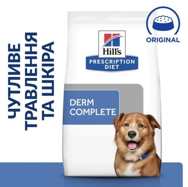 Hill&rsquo;s Prescription Diet Derm Complete 12 кг Сухой корм для собак при пищевой аллергии и атопическом дерматите 1122 фото