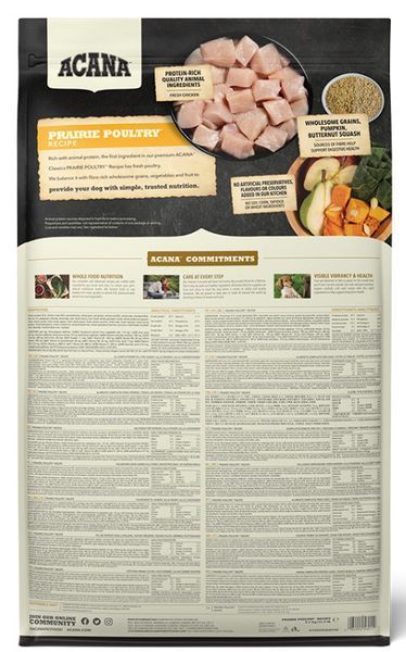 ACANA Prairie Poultry Recipe 14.5 kg корм с курицей и индейкой для собак всех пород на всех стадиях жизни 120 фото