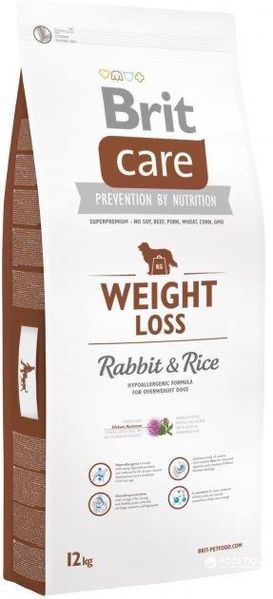 Brit Care Weight Loss Rabbit & Rice 12 кг - корм для собак з надмірною вагою 98 фото