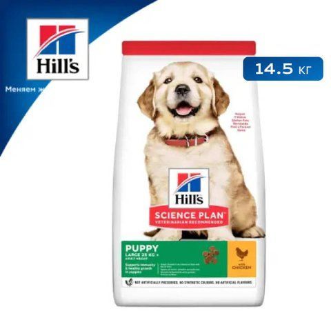 Сухий корм hill's Science Plan для цуценят великих порід з куркою - 14.5 кг 9527 фото