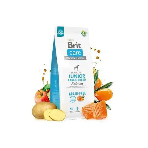 Сухой Корм для Щенков и Юниоров Больших Пород Brit Care (Брит Каре) с лососем и картофелем 12 кг 7532 фото